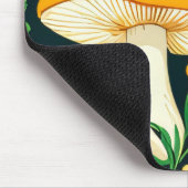 Blume und Pilze aus Grün und Gold Mousepad (Ecke)