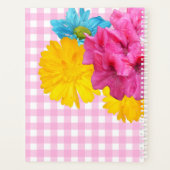 Blume und Pink Gingham Planer (Rückseite)