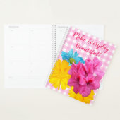 Blume und Pink Gingham Planer (Anzeige)