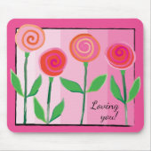 Blume und Pinks und Liebe Mousepad (Vorne)