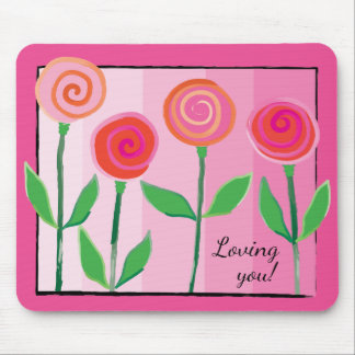 Blume und Pinks und Liebe Mousepad