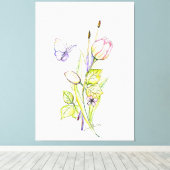 Blume und Pinsel Leinwanddruck (Insitu (Holzboden))