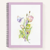 Blume und Pinsel Notizblock (Vorderseite)