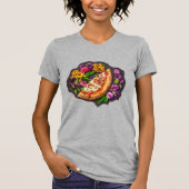 Blume und Pizza T-Shirt (Vorderseite)