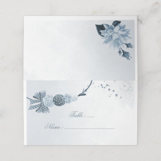 Blume und Platzkarte (Außenseite Aufgefaltet)