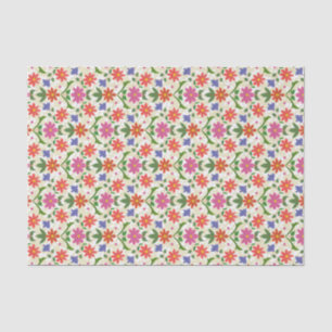Blume und Polka Dots auf Ecru, Tissue Paper Seidenpapier