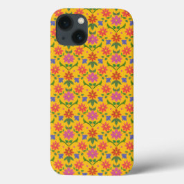 Blume und Polka Dots auf Yellow iPad Mini Case