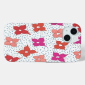 Blume und Polka-Punkte Case-Mate iPhone Hülle (Rückseite (Horizontal))