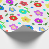 Blume und Polka-Punkte Geschenkpapier (Ecke)