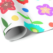 Blume und Polka-Punkte Geschenkpapier (Rolleneckpunkt)