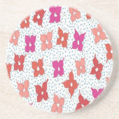 Blume und Polka-Punkte Getränkeuntersetzer (Vorne)