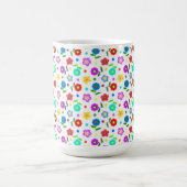 Blume und Polka-Punkte Kaffeetasse (Mittel)