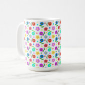 Blume und Polka-Punkte Kaffeetasse (Vorderseite Links)