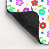 Blume und Polka-Punkte Mousepad (Ecke)