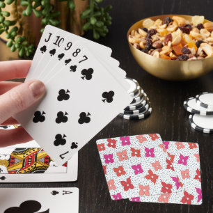 Blume und Polka-Punkte Spielkarten