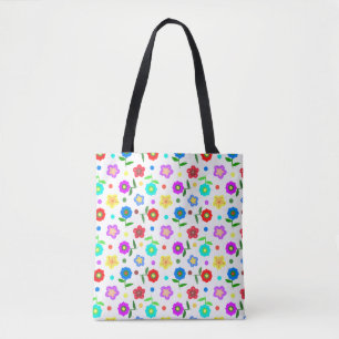 Blume und Polka-Punkte Tasche