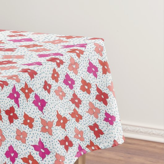 Blume und Polka-Punkte Tischdecke (Beispiel)