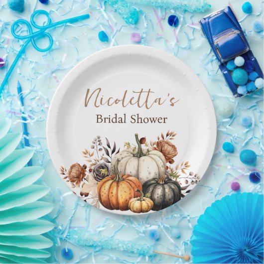 Blume und Pumpkins Herbst Pappteller (Party)