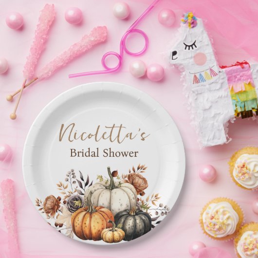 Blume und Pumpkins Herbst Pappteller (Party)
