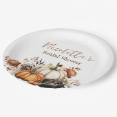 Blume und Pumpkins Herbst Pappteller (Schrägansicht)