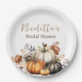 Blume und Pumpkins Herbst Pappteller (Vorderseite)