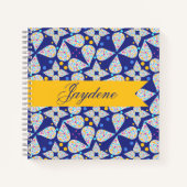 Blume und Punkte für die Navy und Bright Notizblock (Vorderseite)