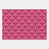 Blume und Punkte Geschenkpapier Set (Vorderseite)