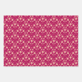 Blume und Punkte Geschenkpapier Set