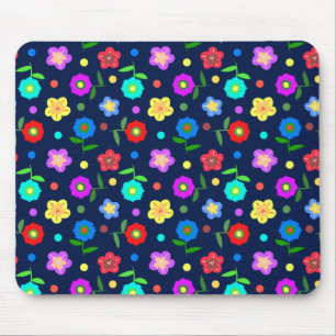Blume und Punkte Mousepad