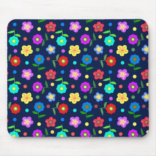 Blume und Punkte Mousepad (Vorne)