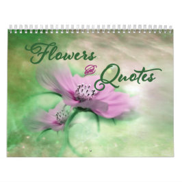 Blume und Quotes Wall Calendar Kalender