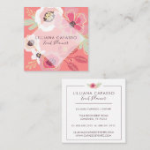 Blume und Rahmen für die Boutique Quadratische Visitenkarte (Vorne/Hinten)