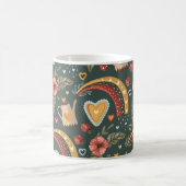 Blume und Rainbows Boho Pattern Kaffeetasse (Mittel)