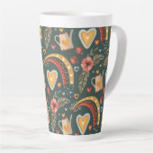 Blume und Rainbows Boho Pattern Milchtasse (Rechte Ecke)