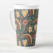 Blume und Rainbows Boho Pattern Milchtasse (Linke Ecke)