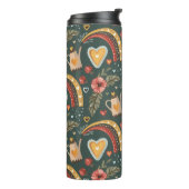 Blume und Rainbows Boho Pattern Thermosbecher (Nach links gedreht)