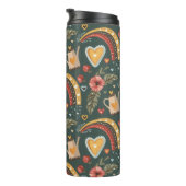 Blume und Rainbows Boho Pattern Thermosbecher (Nach rechts gedreht)
