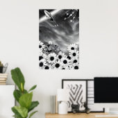 Blume und Raum, Weltraumkunst Poster (Heimbüro)