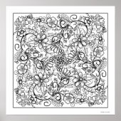 Blume und Reben Schöne Farbgebung Poster (Vorne)