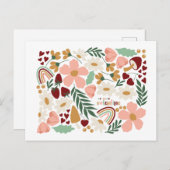 Blume und Regenbogen Valentine Postkarte (Vorne/Hinten)