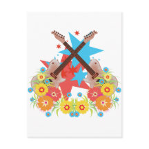 Blume und rosa Gitarren