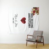 Blume und Rotes Herz Wandteppich (Beispiel (Horizontal))