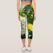Blume und Samenkopf Capri Leggings (Rückseite)