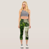 Blume und Samenkopf Capri Leggings (Vorderseite)
