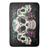 Blume und Schädel Badematte (Vorderseite Vertikal)