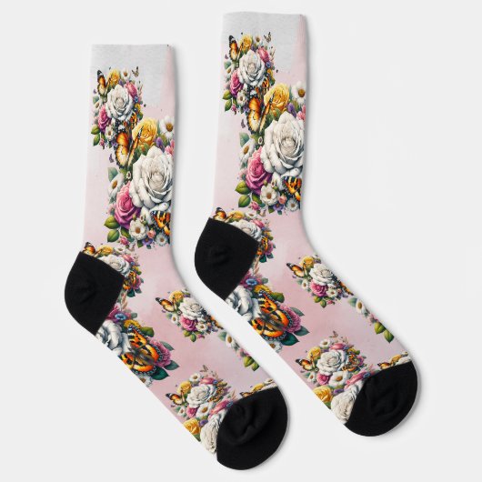 BLUME UND SCHALTFLÄDEN SOCKEN (Rechts)
