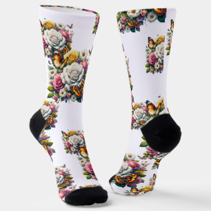 BLUME UND SCHALTFLÄDEN SOCKEN