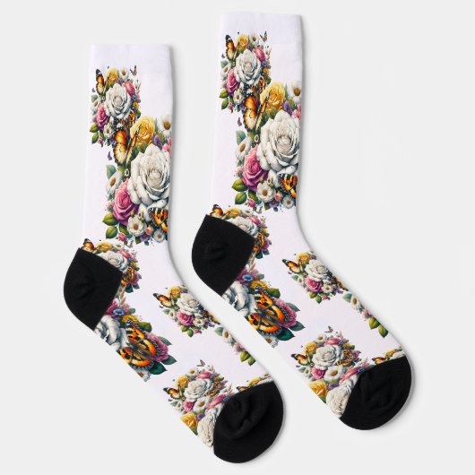 BLUME UND SCHALTFLÄDEN SOCKEN (Rechts)