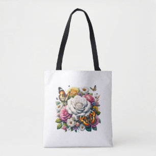 BLUME UND SCHALTFLÄDEN TASCHE