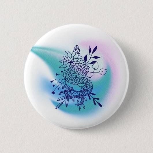 Blume und Schlange Button (Vorderseite)